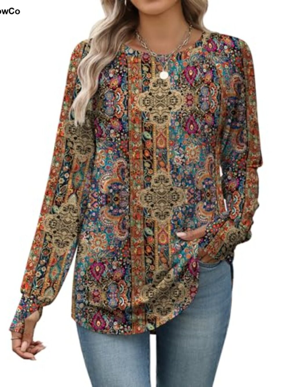 Zeagoo Women's Long Sleeve Tunic Top Crew Neck Loose Casual Shirt